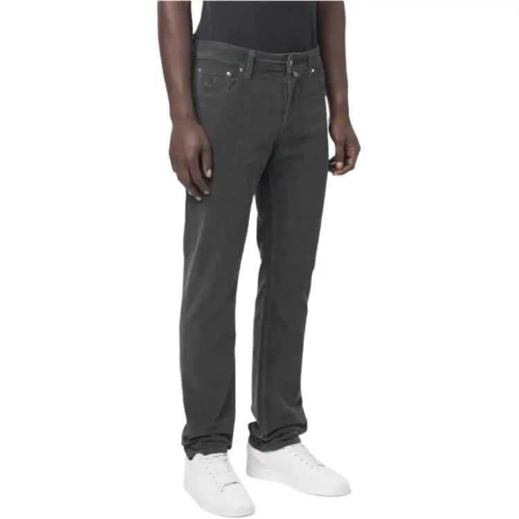 JACOB COHEN Logo Patch Straight Leg Trousers-3
