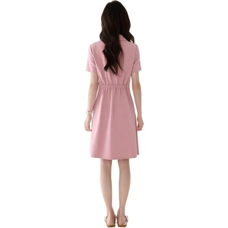 Mo Han Yi Mei Short Sleeved Dress Women's Pink-4