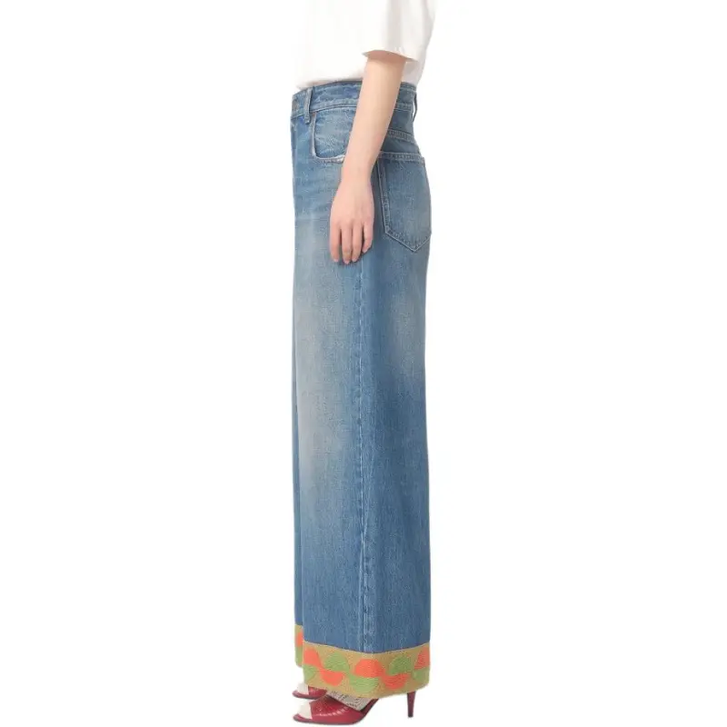 Valentino High Waist Wide Leg Jeans-4