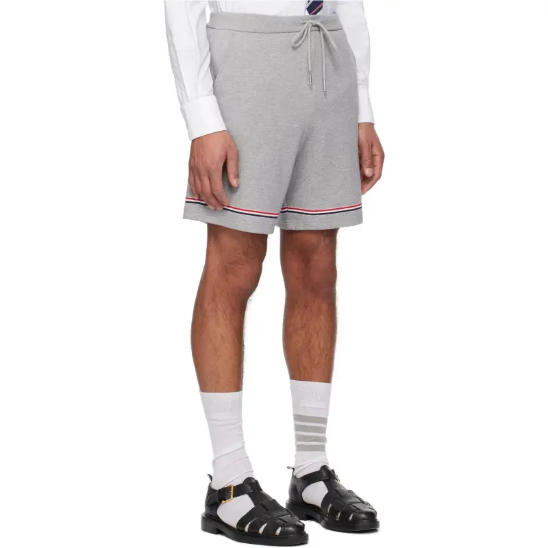 THOM BROWNE Mid Rise Drawstring Track Shorts-1