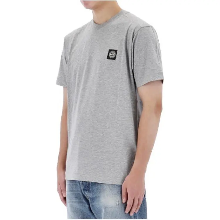 STONE ISLAND Logo Patch Crewneck T Shirt-4