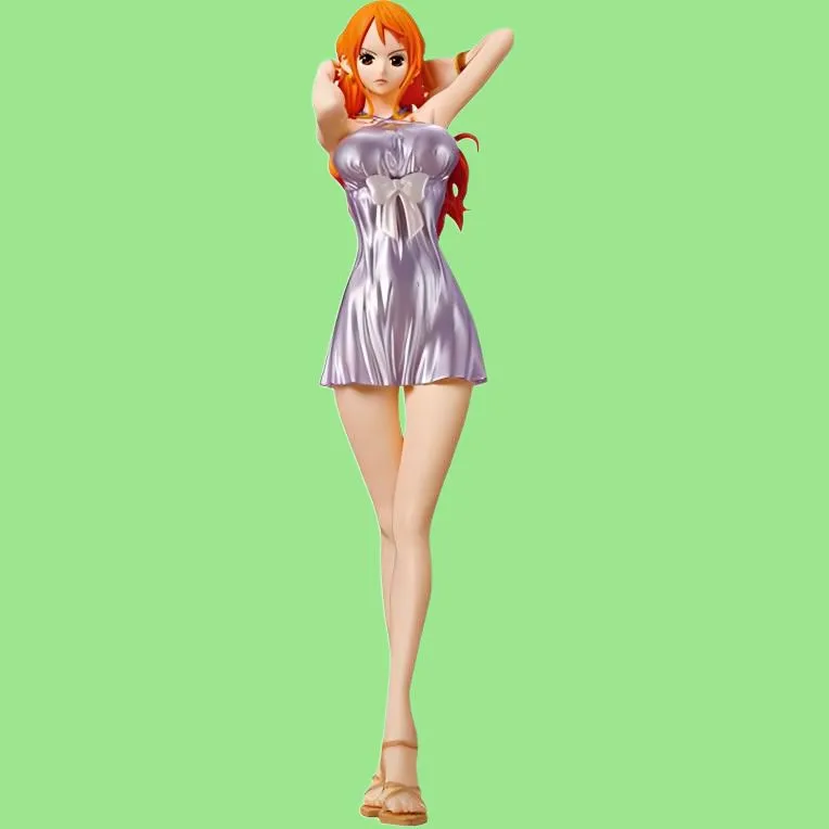 BANPRESTO Nami Glass Factory Sparkling Charm One Piece Violet Metallic Ver. Special Ver. Bonus Gifts 25cm-1