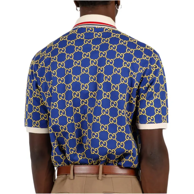 GUCCI Polo Shirts Men Blue-3