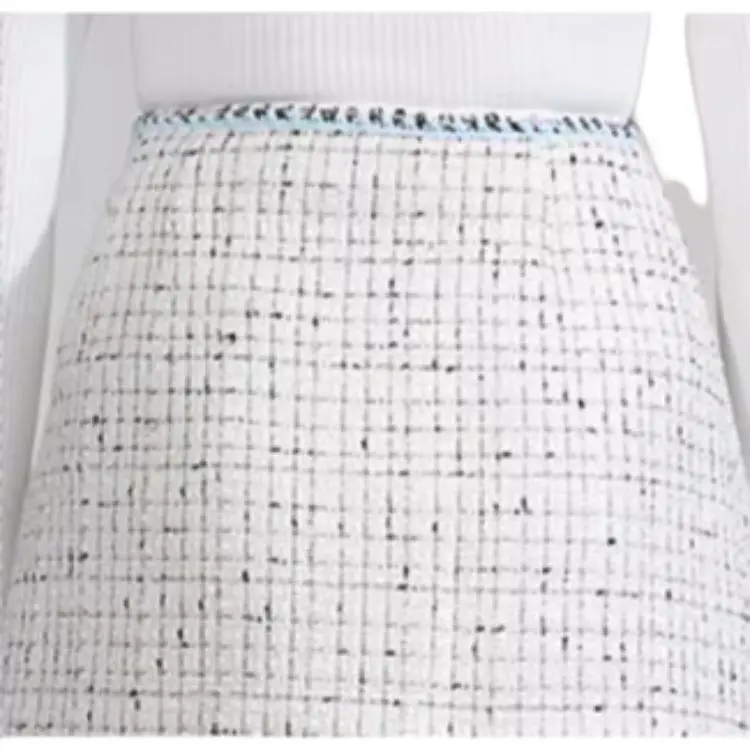 Self portrait Casual Short Skirts Women's White Plaid-3