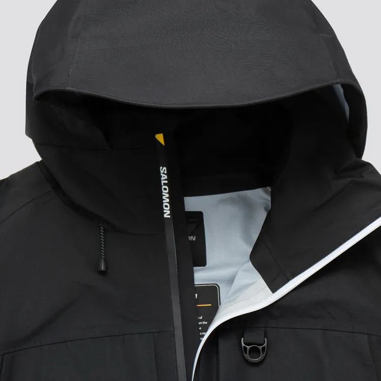 SALOMON OUTLIFE Hiking Business/Casual Cold Wave Waterproof And Windproof Windbreaker Jacket Men's Black-3