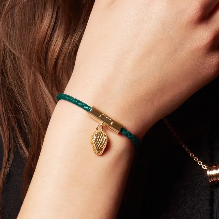 BVLGARI Calfskin Bracelets Unisex Green-1