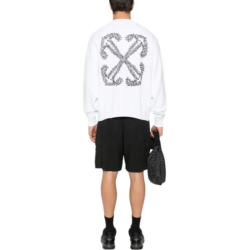Off- Logo Embroidered Crewneck Sweatshirt-2
