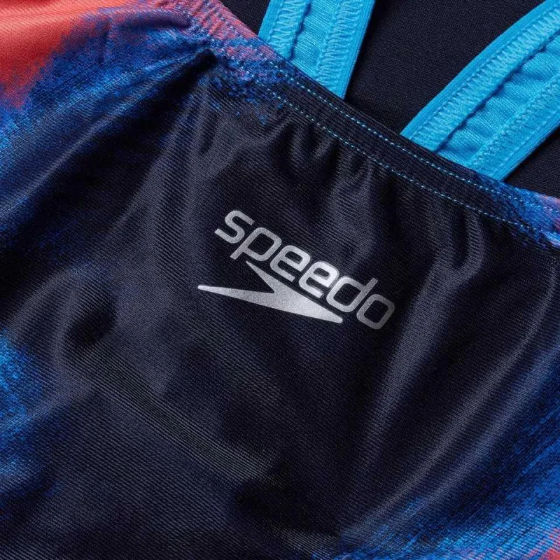 Speedo Powerback One-piece Swimsuit Women's Marine Blue/Red-2