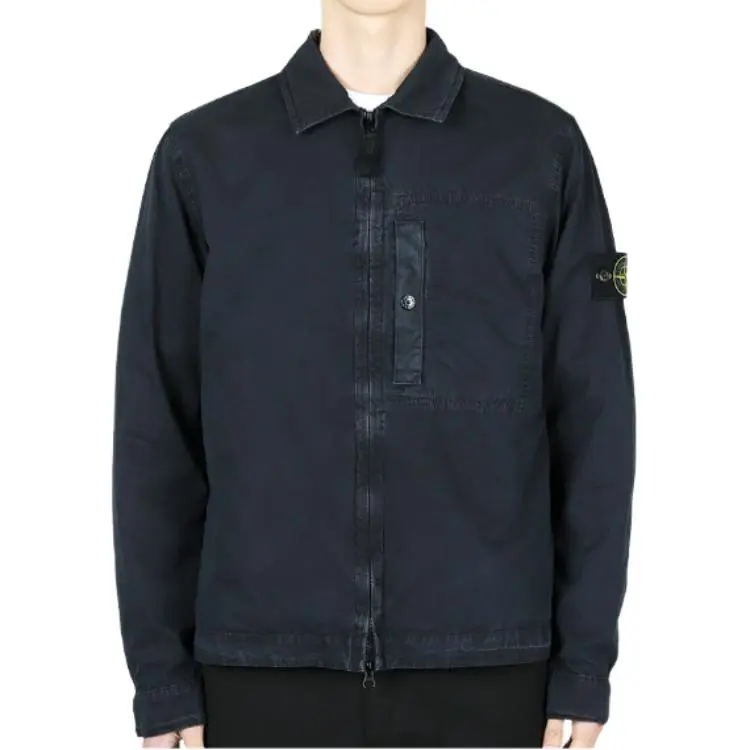 STONE ISLAND Compass Patch Zip Up Shirt Jacket-3