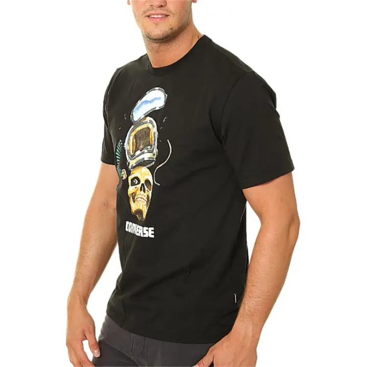 Converse Skull Helmet T Shirt Men's Black-4