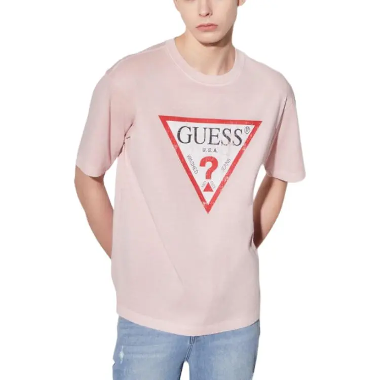 GUESS T Shirts Men Pink-4