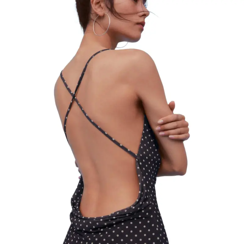 ZARA Slip Dresses Women's Brown/Nude-3