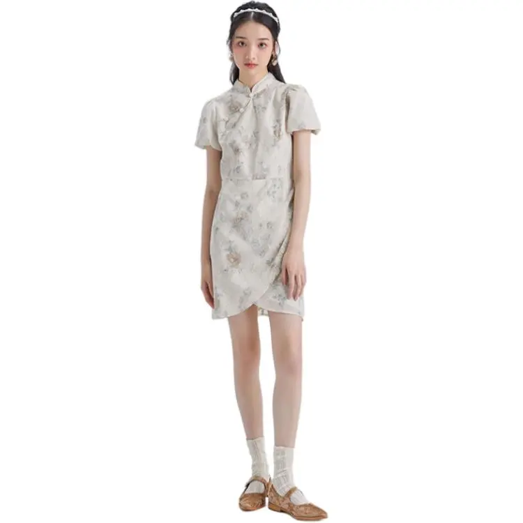 DEAR DEER PUFF Short Sleeved Dresses Women's White-3