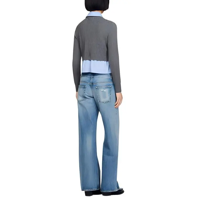 Sandro Layered Cable-knit Top-1