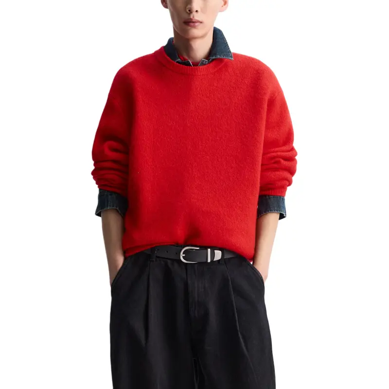 ZARA New Year Knitwear Men Red-3