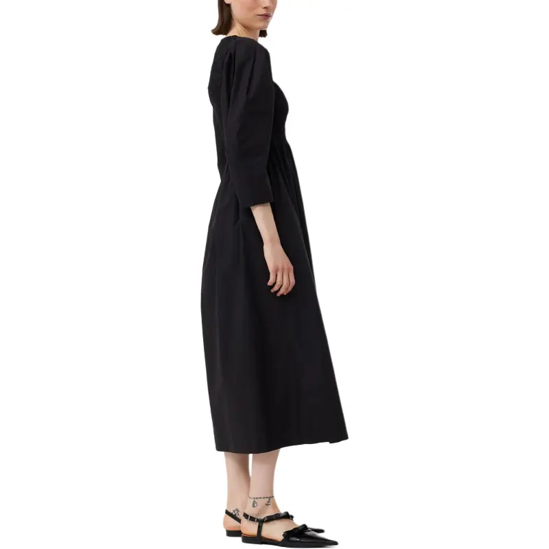 GANNI Poplin Puff Sleeved Midi Dress-3