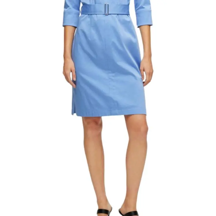 HUGO BOSS Short-Sleeved Dresses Women's Light Blue-3