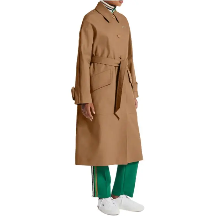 LACOSTE Trench Coat Women's Beige-2