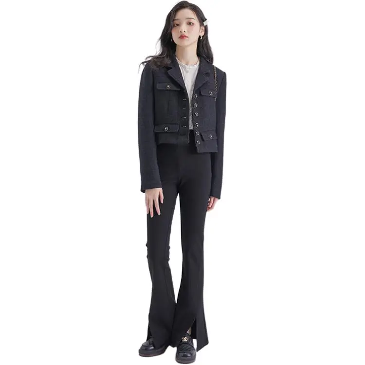 DEAR DEER PUFF Casual Pants Women's Black-1