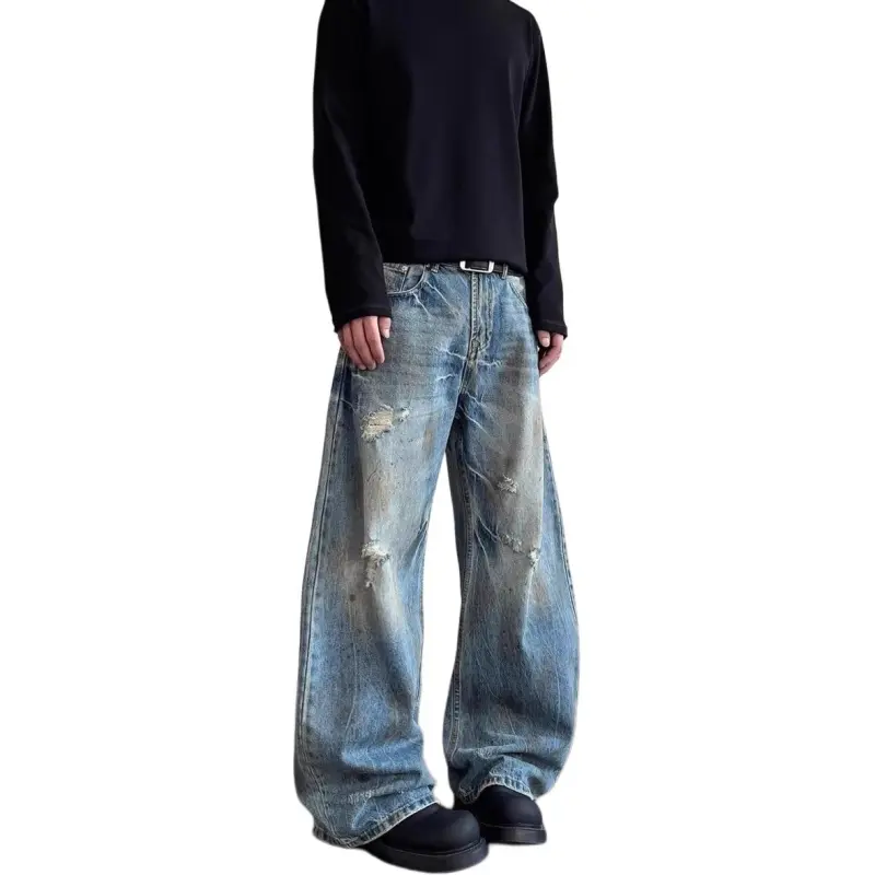 DUATOGE Jeans Men's Vintage Blue-2