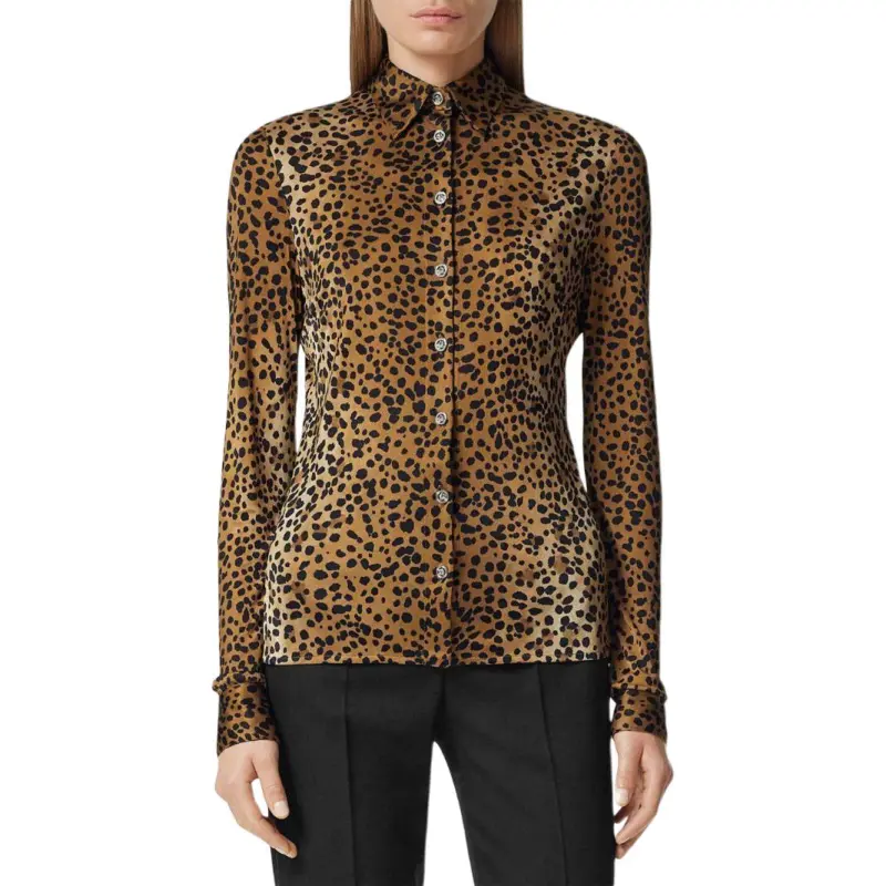 VERSACE Leopard Printed Long Sleeved Shirt-2