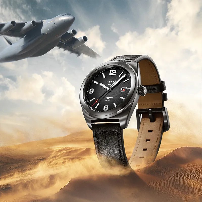 Fiyta MACH Collection GA881025.HBB Automatic Mechanical Movement Cow Leather Strap Watch Men's Watches Black Dial-1