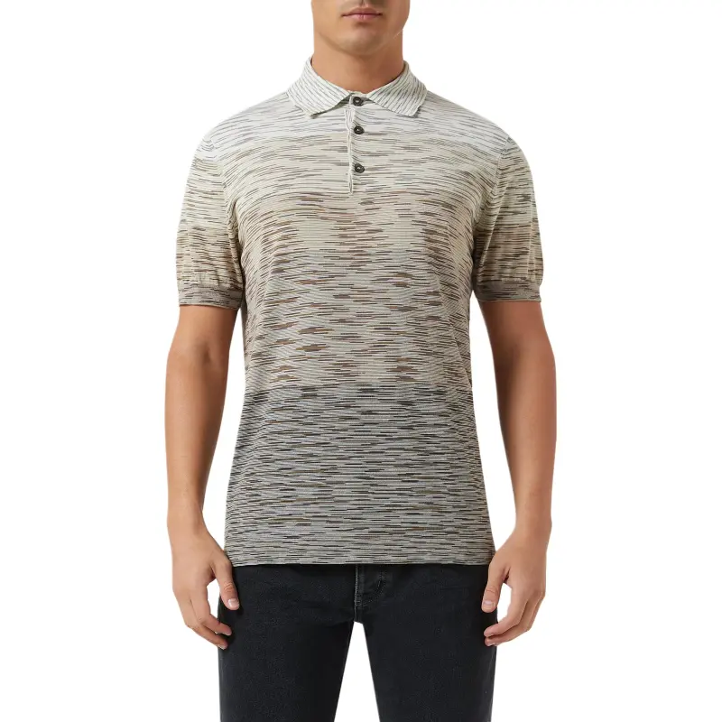 MISSONI Slub Short Sleeved Polo Shirt-3