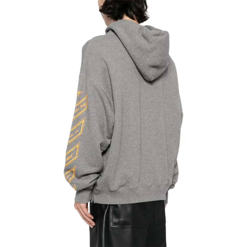 OFF-WHITE Logo Printed Drawstring Hoodie-4
