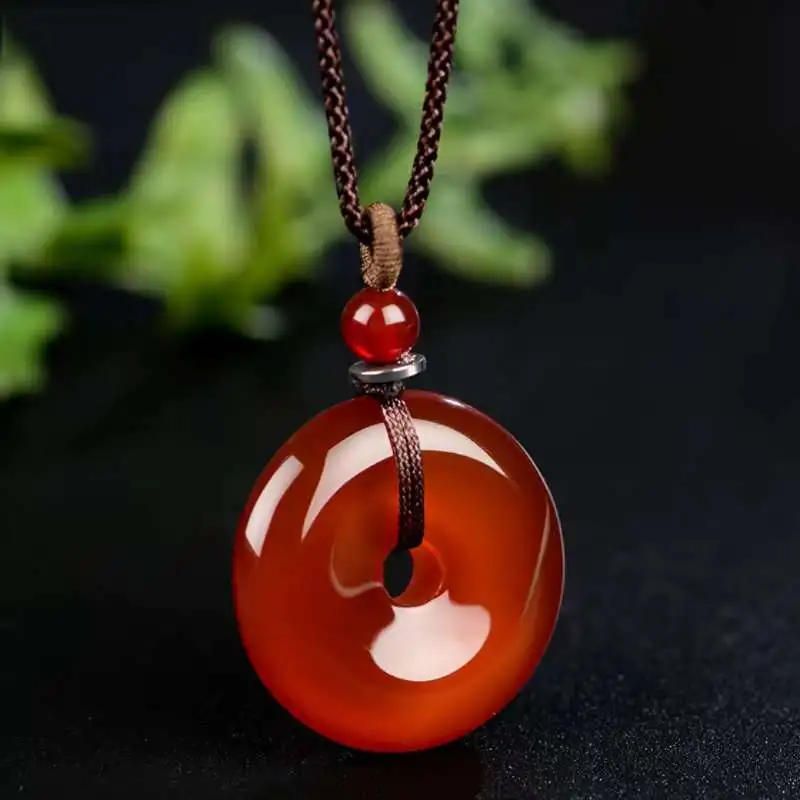 JUNWEN Agate Jade Necklaces Unisex-1