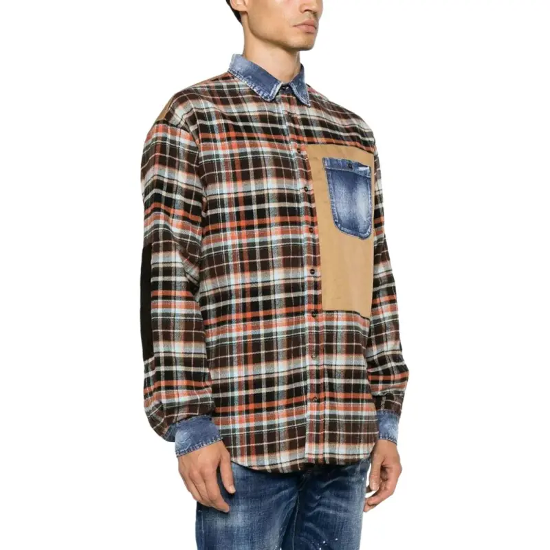 DSQUARED2 Denim details Check pattern Shirt-4