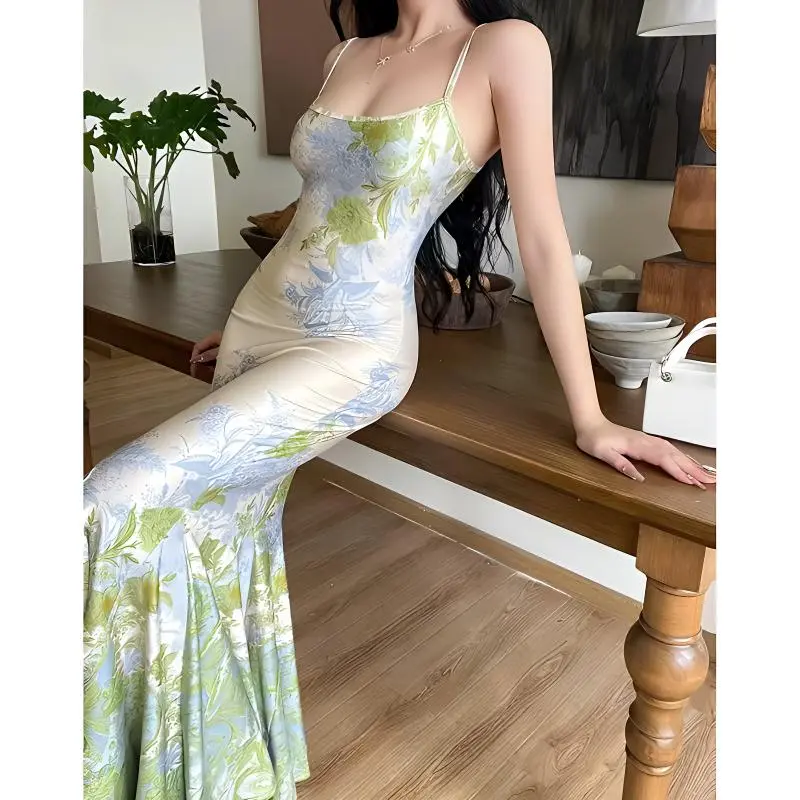 KKX Slip Dresses Women's Green-2