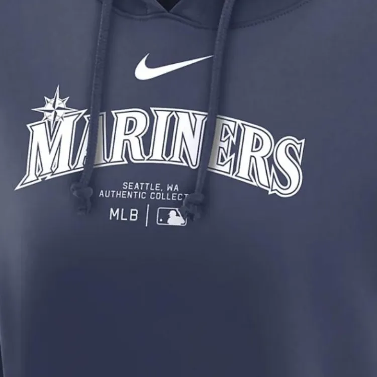 Nike Seattle Mariners Authentic Collection Women's Nike Therma Mlb Pullover Hoodie-2