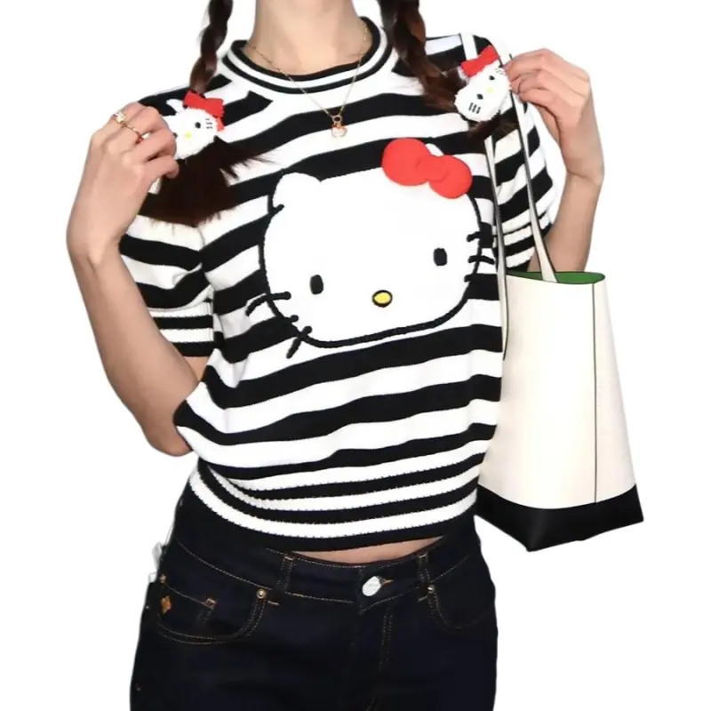 Kate Spade x Hello Kitty T-Shirt Women's Black White-1