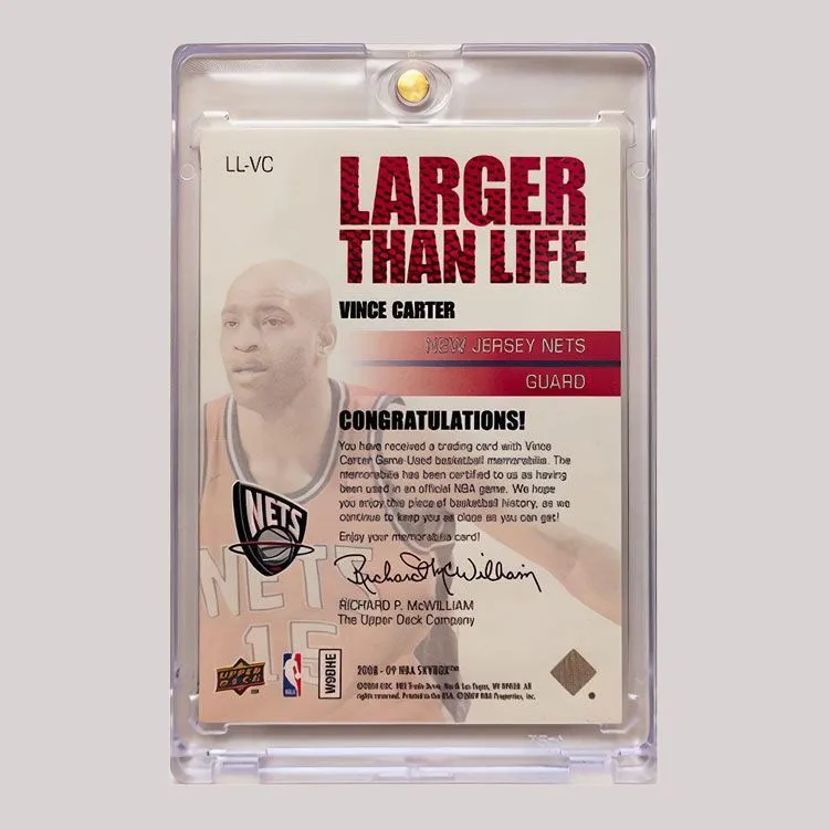Yi Shot Flyman Vince Carter 2008 09 UPPER DECK SKY BOX Game Used Jersey Patch Basketball Card Sports Cards 1-2
