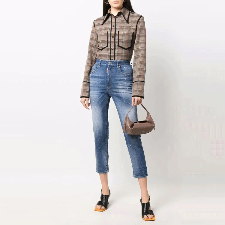 DSQUARED 2 Logo Plaque High-Rise Cropped Jeans-1