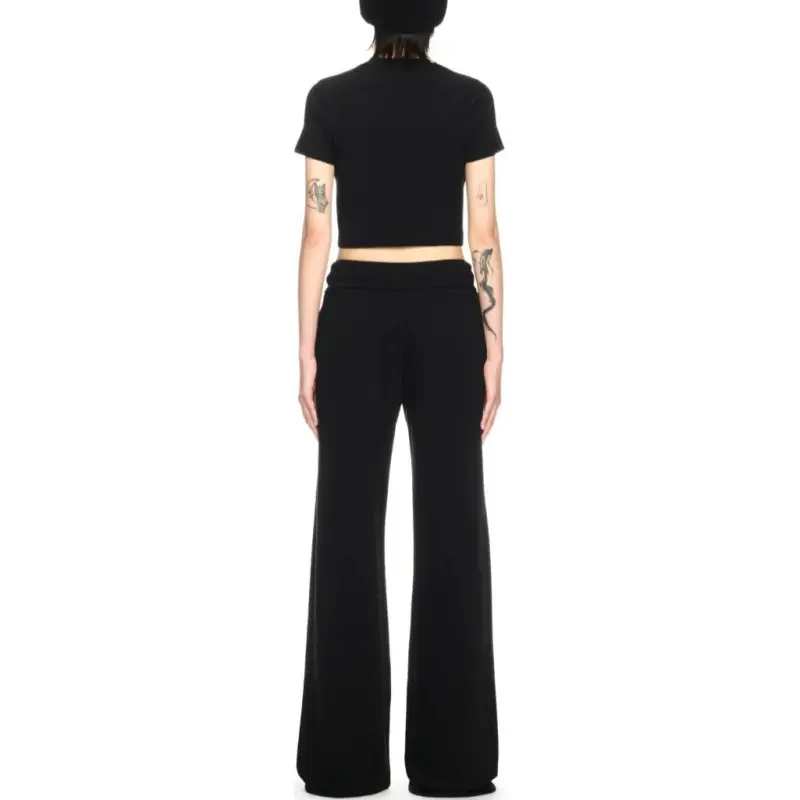 OFF WHITE Slogan Printed Cropped T Shirt-3