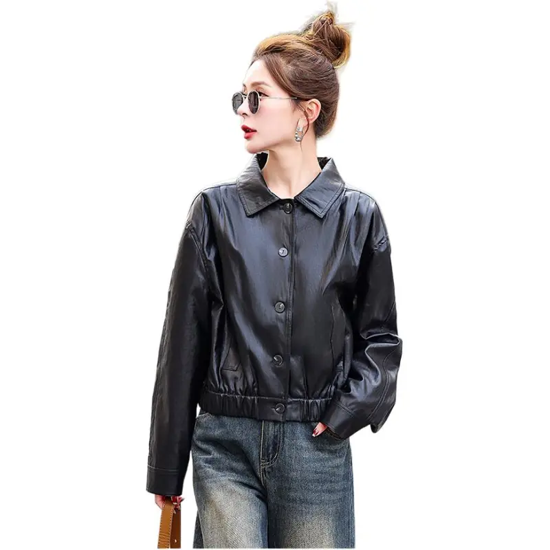Fele.d Leather Jackets Women's Black-2