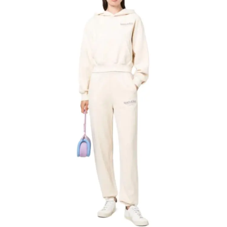 SPORTY & RICH Logo Printed Elasticated Waistband Pants-1