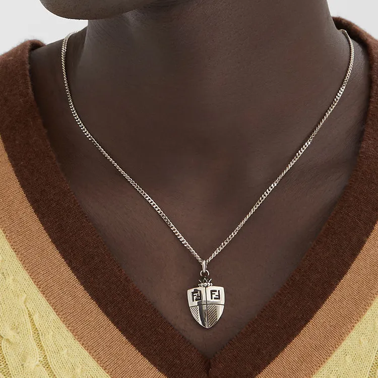 FENDI Brass Necklaces Men's Silver-2