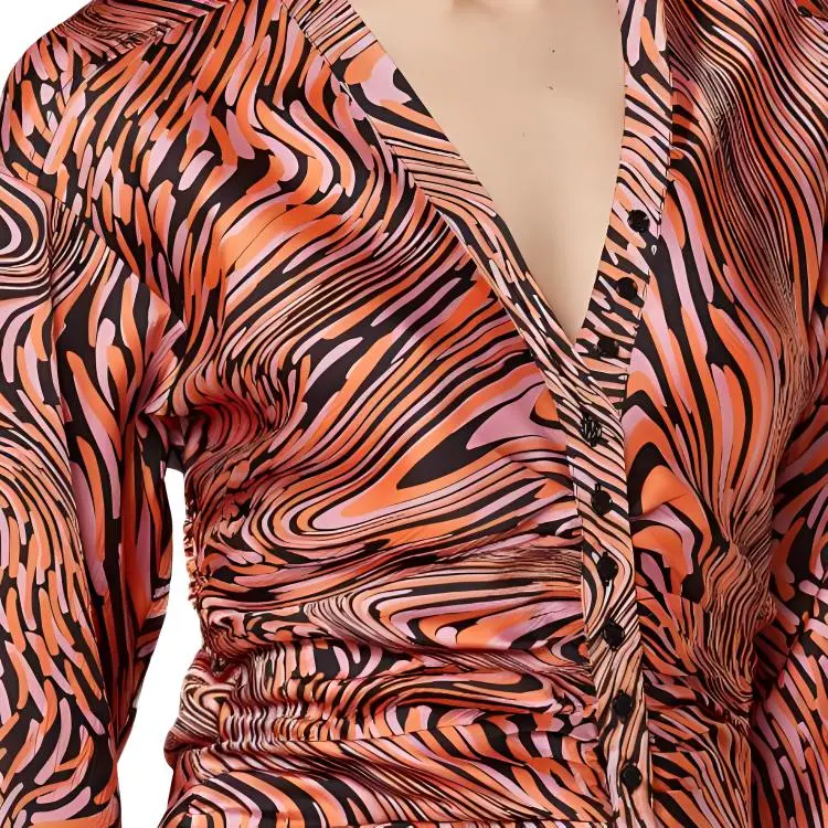 PINKO Abstract print Flared Shirt Minidress-4