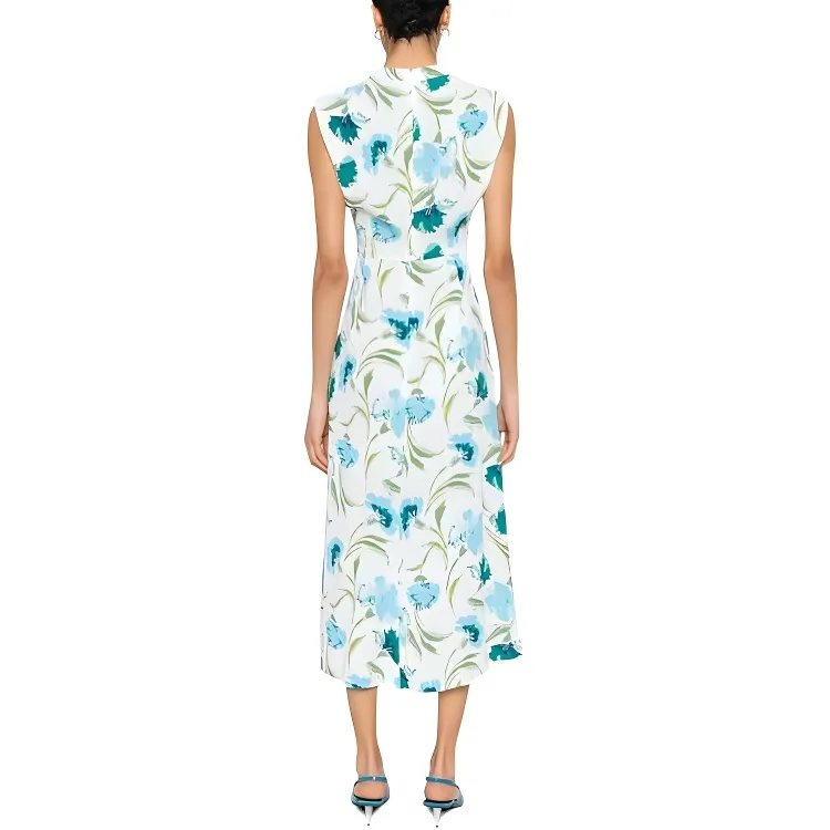 Diane Von Furstenberg Sleeveless Dress Women's Blue-3
