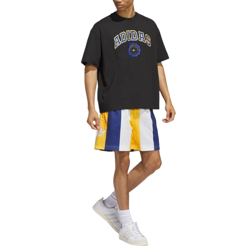 Adidas Originals SS25 BASKETBALL Casual Shorts Unisex Dark Blue/White/Yellow-6