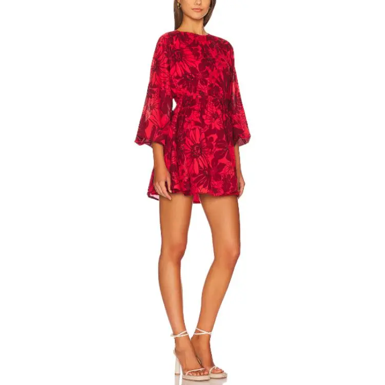 FAITHFULL THE BRAND Long-Sleeved Dresses Women's Red-2