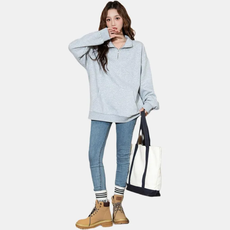 Tonlion Sweatshirt Women's Cool Light Gray-4