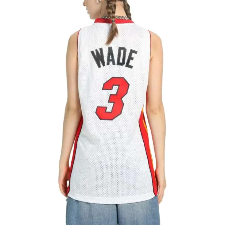 Mitchell Ness Basketball Jerseys Unisex White Red-4
