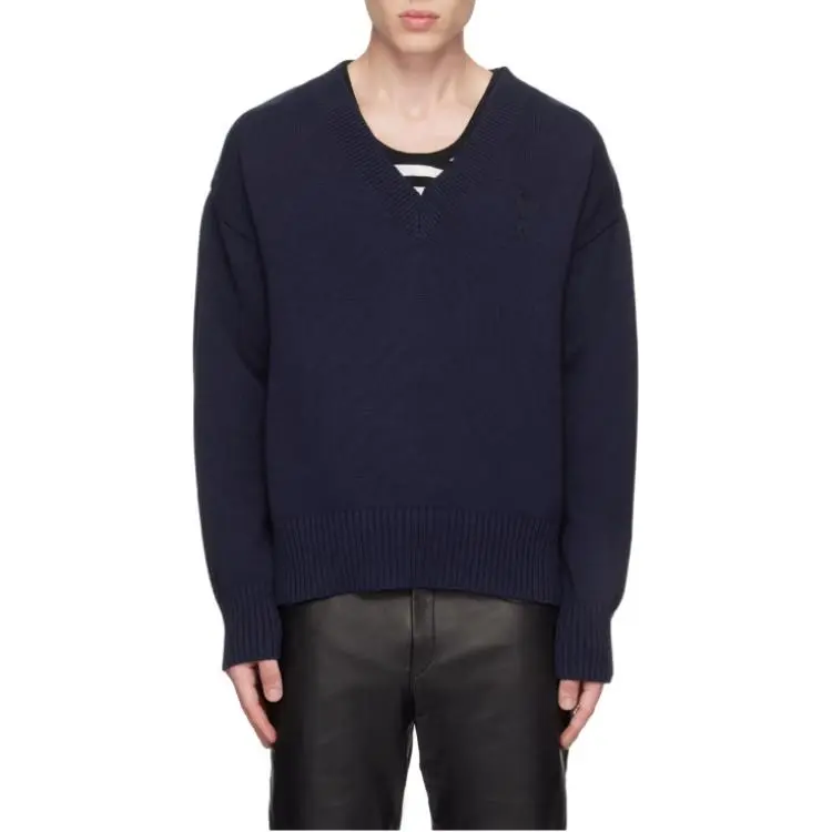 AMIPARIS Paris Ami De Coeur V Neck Knitted Jumper-2