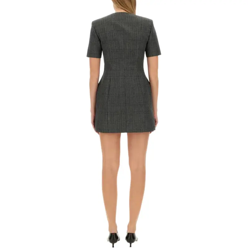 MSGM Short Sleeved Dress Women's Gray-2