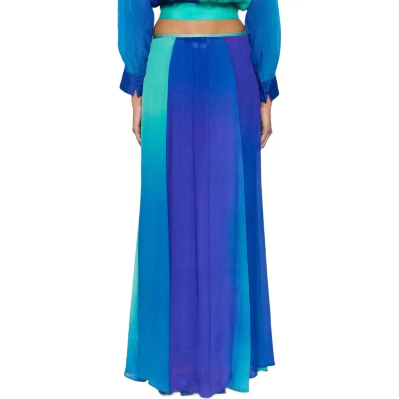 Forte Forte Colour block Pleated Silk Maxi Skirt-4
