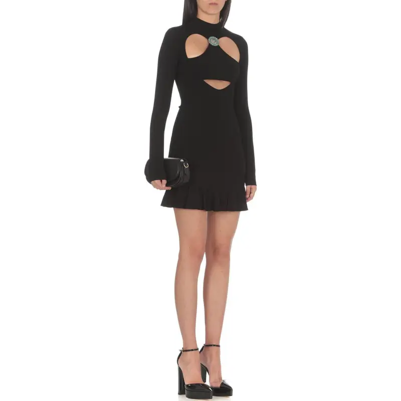 Roberto Cavalli Cut out Ruffled hem Mini Dress-4