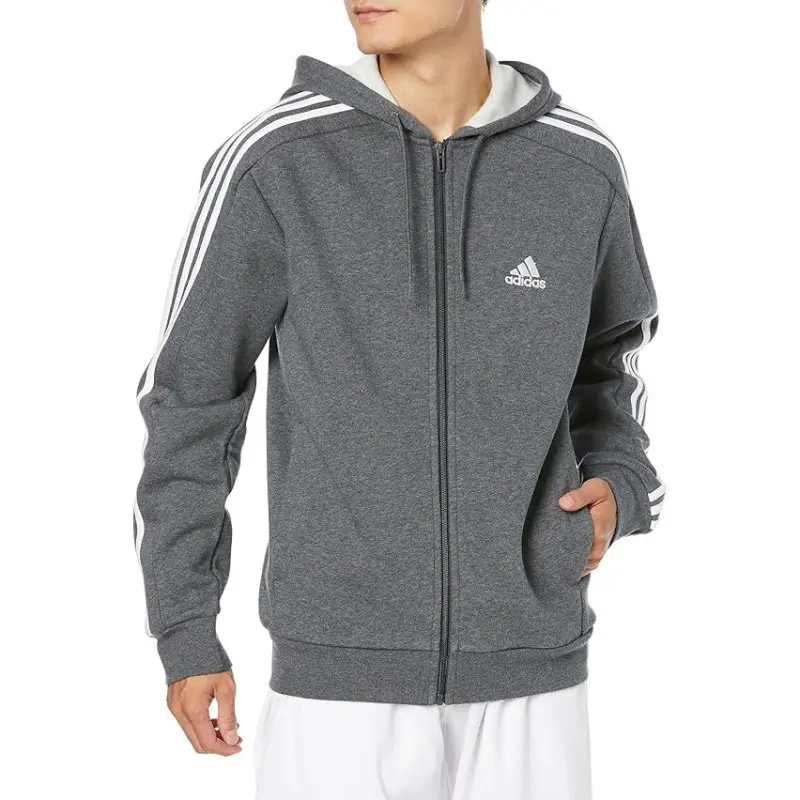 Adidas Essentials Fleece 3 Stripes Full Zip Hoodie-4